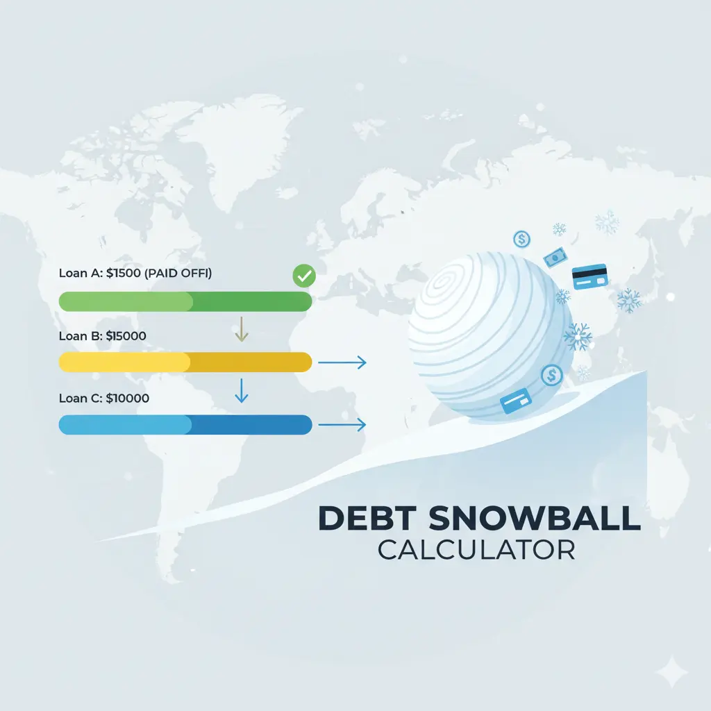 Debt snowball calculator — paying off multiple debts one by one using the snowball strategy for financial freedom